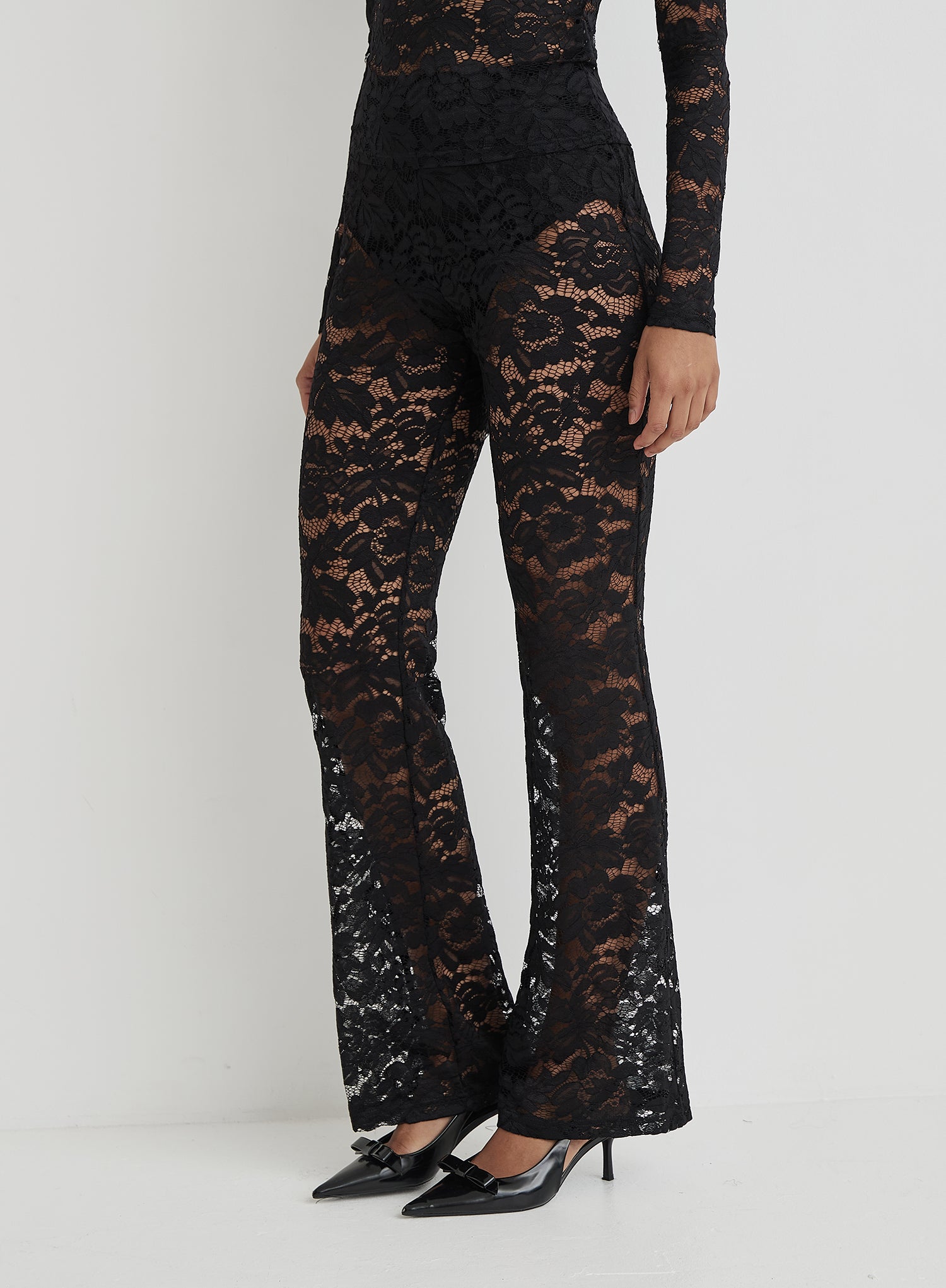 Black Lace High Waisted Trouser